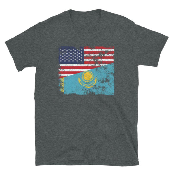 Kazakhstan USA Flag T-Shirt