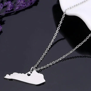 Kentucky USA Map Necklace