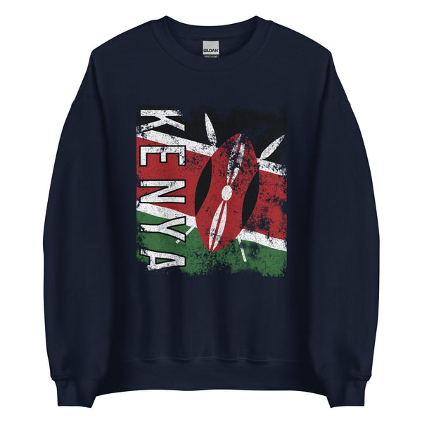 Kenya Flag - Distressed Flag Sweatshirt