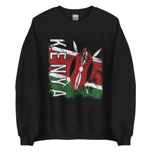 Kenya Flag - Distressed Flag Sweatshirt