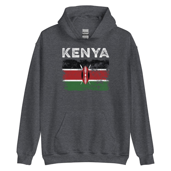 Kenya Flag Distressed - Kenyan Flag Hoodie