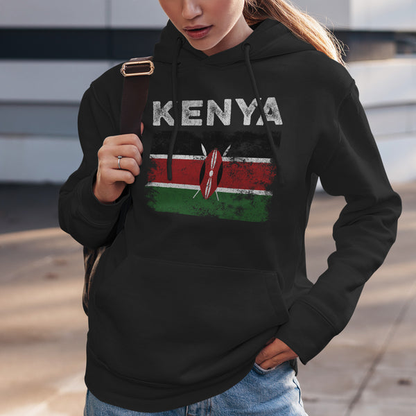 Kenya Flag Distressed - Kenyan Flag Hoodie