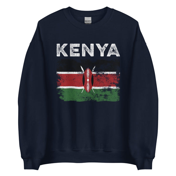 Kenya Flag Distressed - Kenyan Flag Sweatshirt