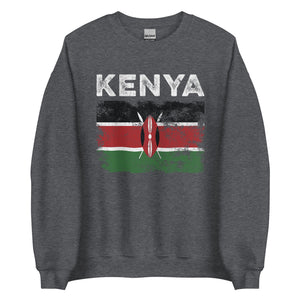 Kenya Flag Distressed - Kenyan Flag Sweatshirt