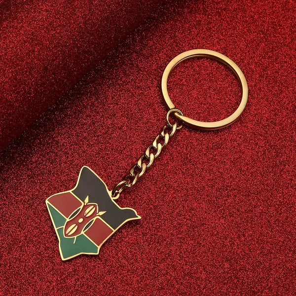 Kenya Flag Map Keychain