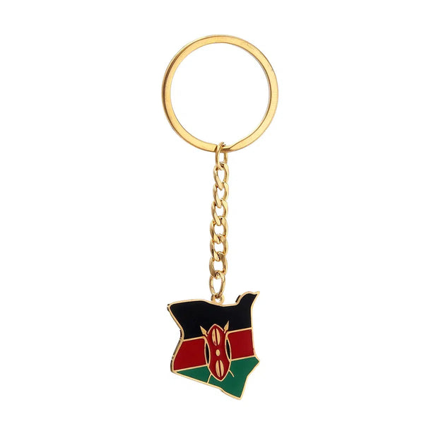Kenya Flag Map Keychain