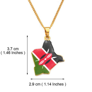 Kenya Flag Map Necklace