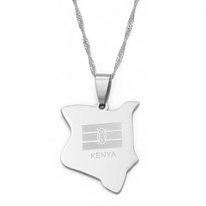 Kenya Flag Map Necklace