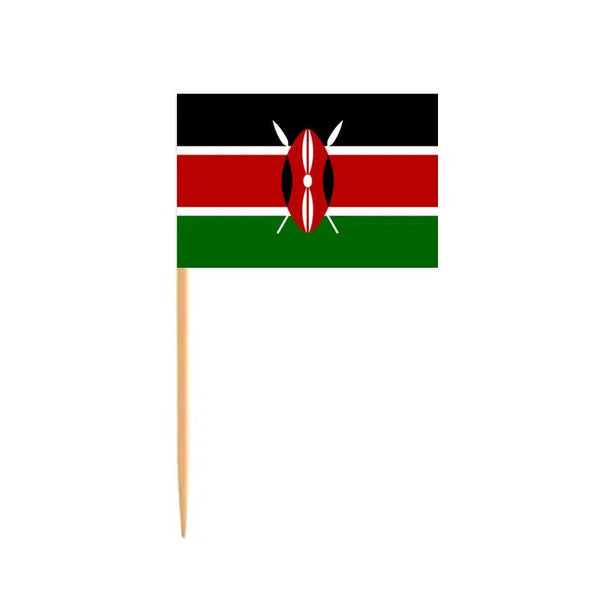 Kenya Flag Toothpicks - Cupcake Toppers (100Pcs)