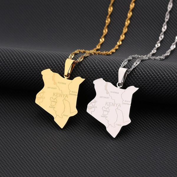 Kenya Map Necklace