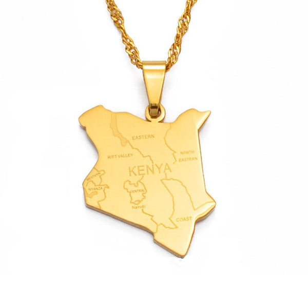 Kenya Map Necklace