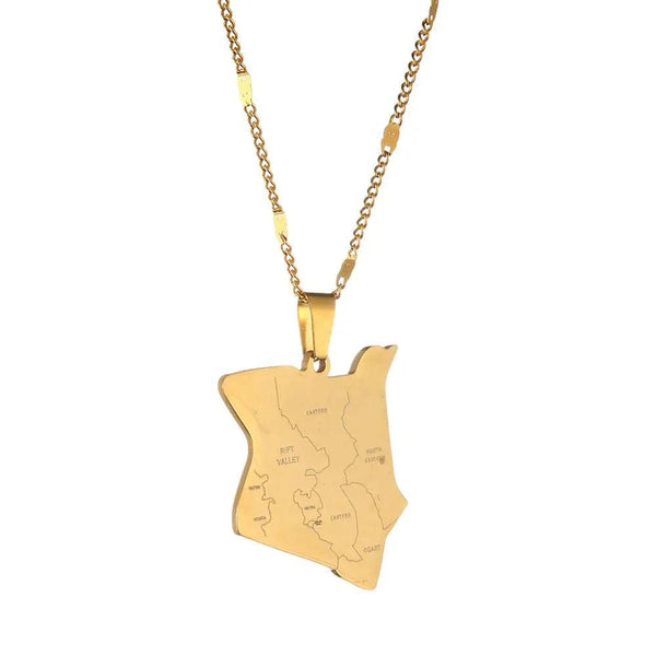 Kenya Map Necklace