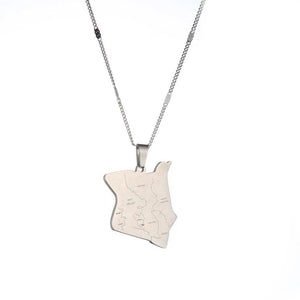 Kenya Map Necklace