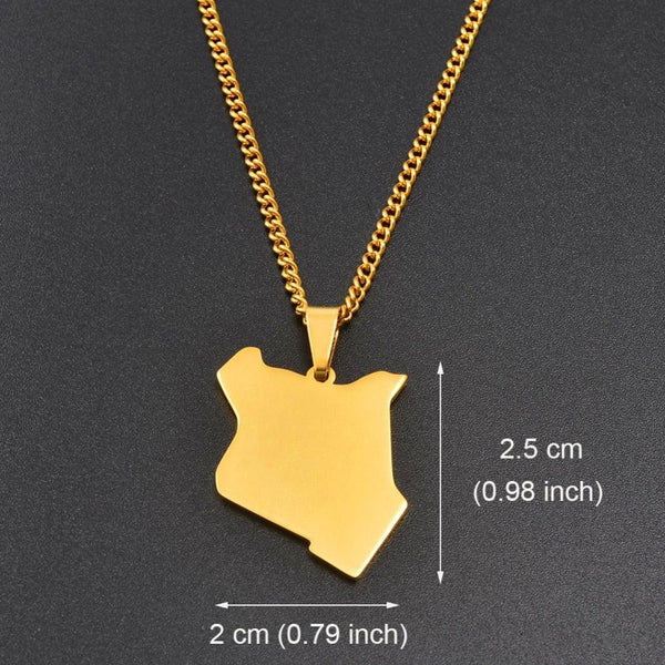 Kenya Map Necklace