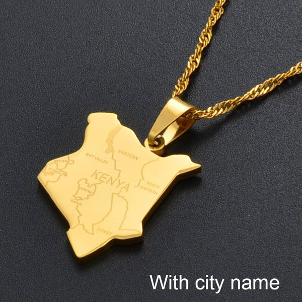 Kenya Map Necklace