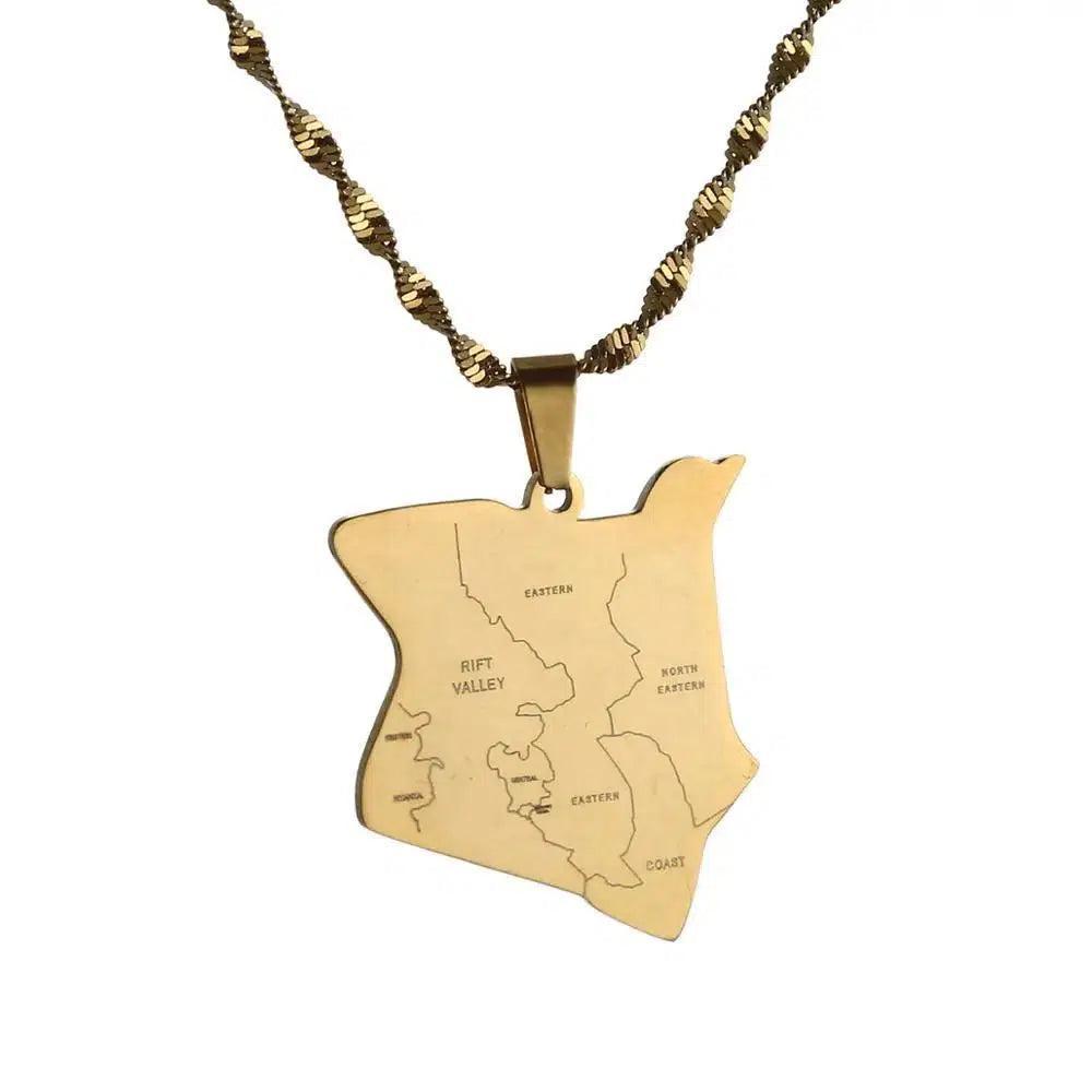 Kenya Map Necklace