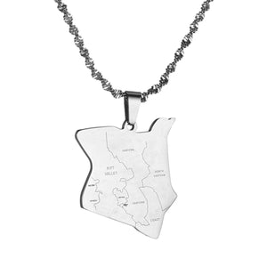 Kenya Map Necklace