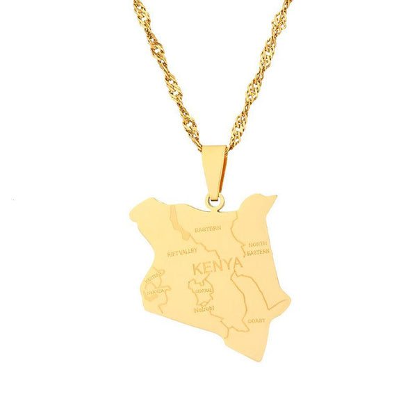 Kenya Map Necklace