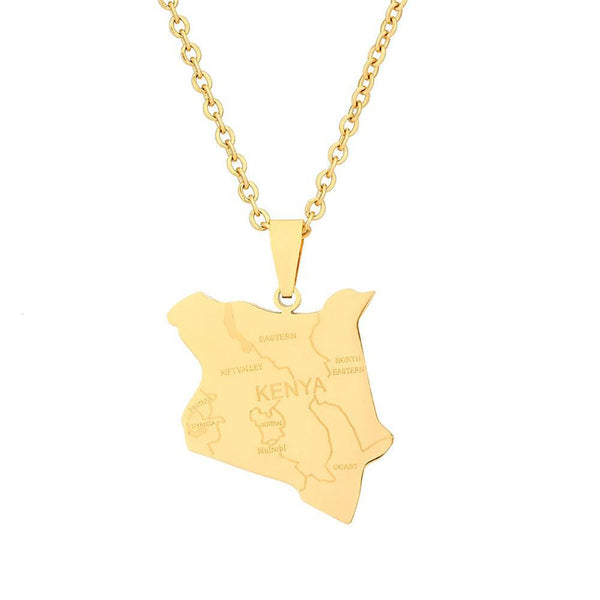 Kenya Map Necklace