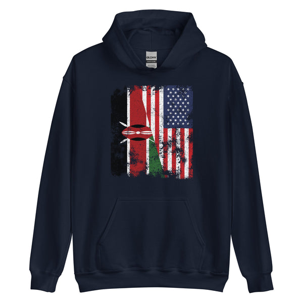 Kenya USA Flag - Half American Hoodie