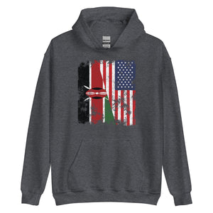 Kenya USA Flag - Half American Hoodie