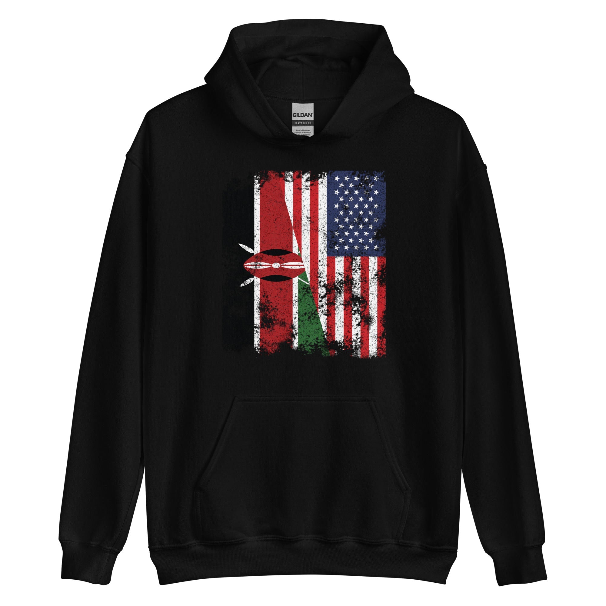 Kenya USA Flag - Half American Hoodie