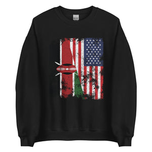 Kenya USA Flag - Half American Sweatshirt