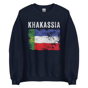 Khakassia Flag Distressed - Khakas Flag Sweatshirt