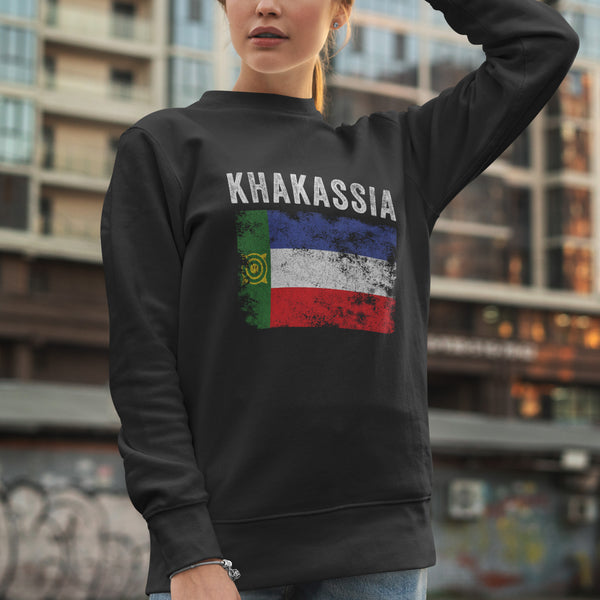 Khakassia Flag Distressed - Khakas Flag Sweatshirt