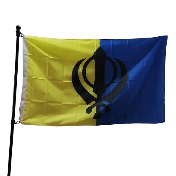 Khalistan Flag - 90x150cm(3x5ft) - 60x90cm(2x3ft)