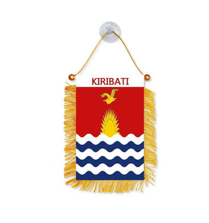 Kiribati Hanging Flag for Car - Small Rearview Mirror Flag