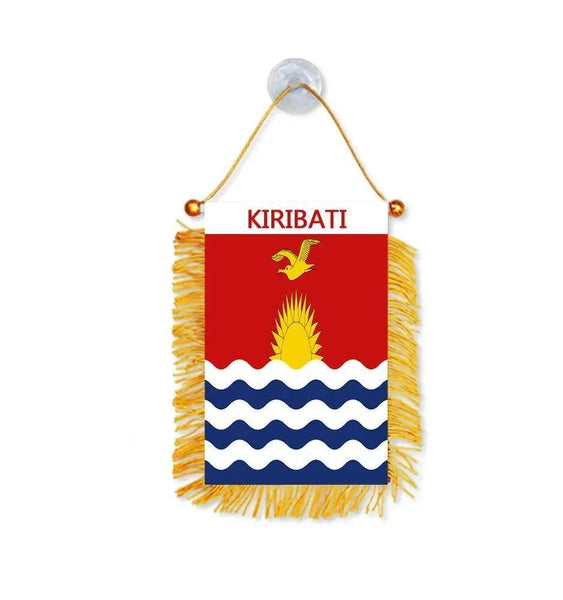 Kiribati Hanging Flag for Car - Small Rearview Mirror Flag