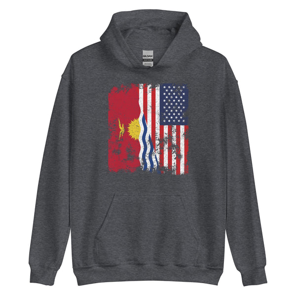 Kiribati USA Flag - Half American Hoodie