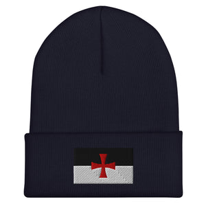 Knights Templar Flag Beanie - Embroidered Winter Hat