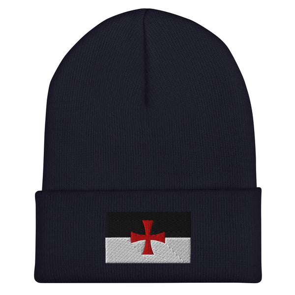 Knights Templar Flag Beanie - Embroidered Winter Hat