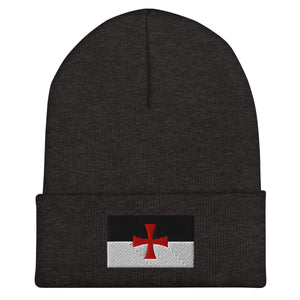Knights Templar Flag Beanie - Embroidered Winter Hat