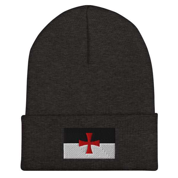 Knights Templar Flag Beanie - Embroidered Winter Hat