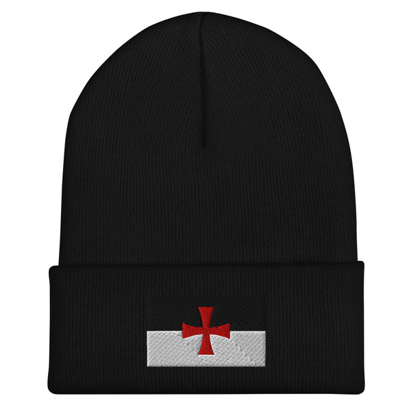Knights Templar Flag Beanie - Embroidered Winter Hat