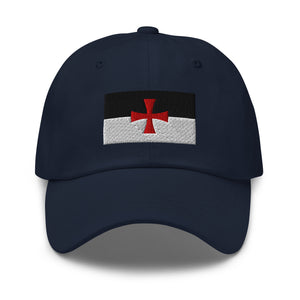 Knights Templar Flag Cap - Adjustable Embroidered Dad Hat