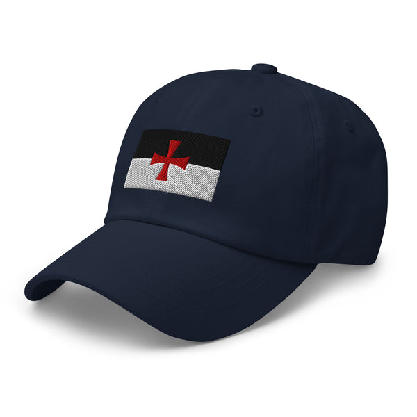 Knights Templar Flag Cap - Adjustable Embroidered Dad Hat