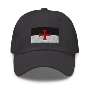 Knights Templar Flag Cap - Adjustable Embroidered Dad Hat