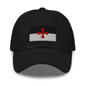 Knights Templar Flag Cap - Adjustable Embroidered Dad Hat