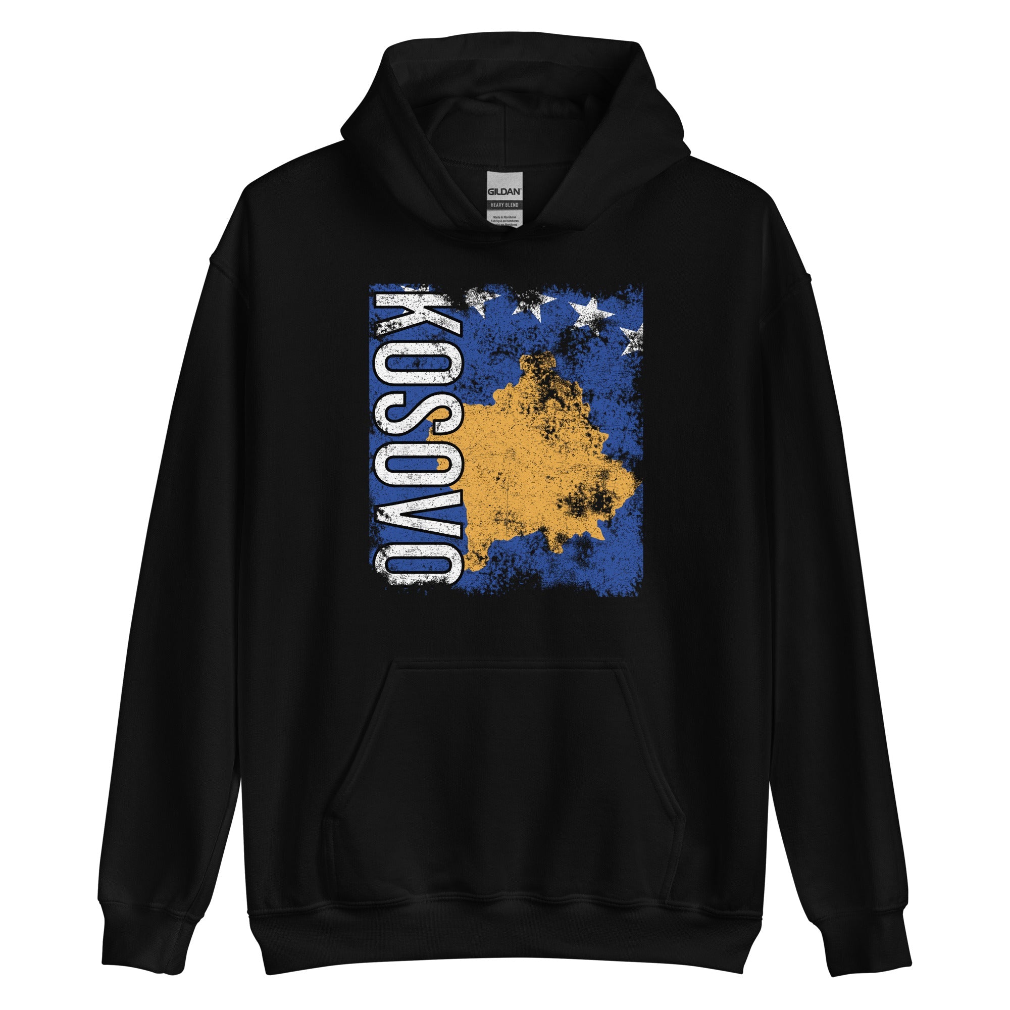 Kosovo Flag - Distressed Flag Hoodie