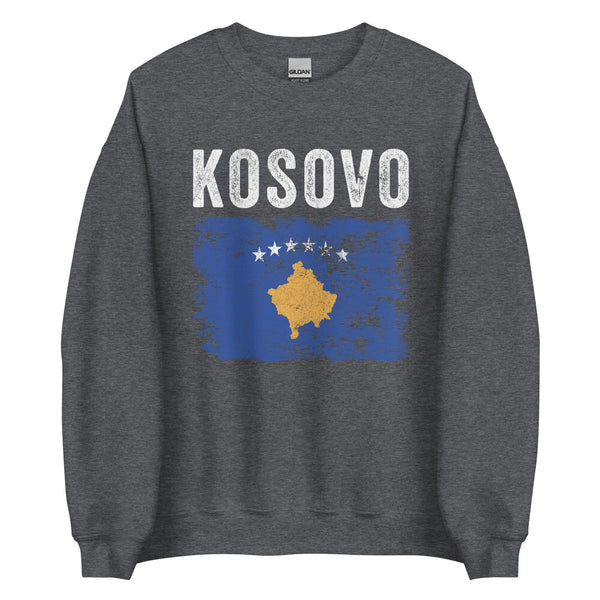 Kosovo Flag Distressed - Kosovar Flag Sweatshirt