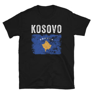 Kosovo Flag Distressed - Kosovar Flag T-Shirt