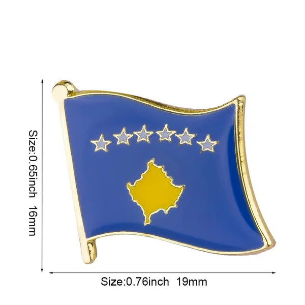 Kosovo Flag Lapel Pin - Enamel Pin Flag