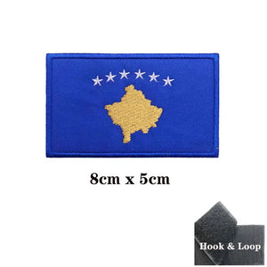 Kosovo Flag Patch - Iron On/Hook & Loop Patch