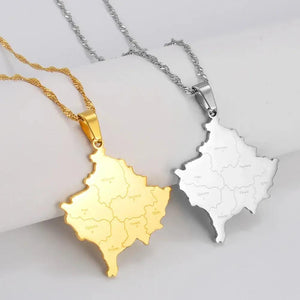 Kosovo Map Necklace