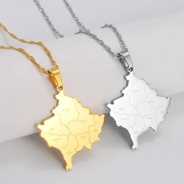 Kosovo Map Necklace