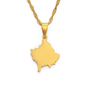 Kosovo Map Necklace